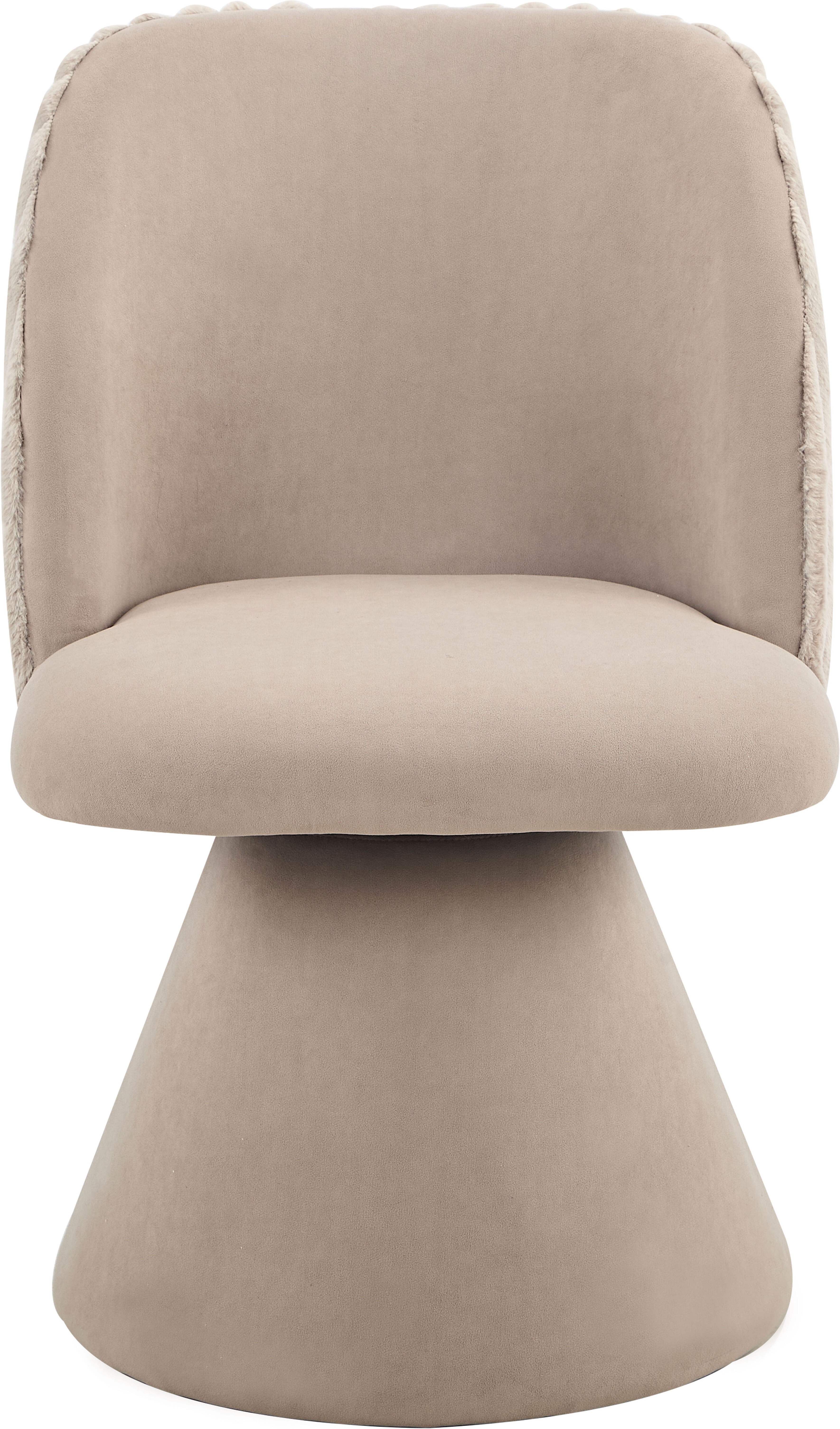 Esszimmerstuhl HELA "BARI I Drehstuhl", beige (schlamm, schlamm, schlamm), B:54cm H:84cm T:61cm, Polyester, Stoff, Stühle, Esszimmerstuhl, 360 drehbar, Polsterfuss, Materialkombi, Aussen Felloptik Innen Velvet schlamm, schlamm, schlamm B/H/T: 54cm x 84cm 