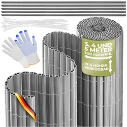 KESSER® PVC Sichtschutzmatte Sichtschutzzaun Balkonverkleidung Windschutz verstärkte Lamellen für Garten Balkon & Terrasse Balkonumrandung inkl Kabelbindern, Abdeckung & Handschuhe