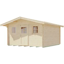 Weka Gartenhaus 110 mit Vordach 380 x 380cm - 50 % Rabatt auf Dacheindeckung