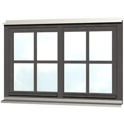 Skan Holz Doppelfenster für Carports-grau