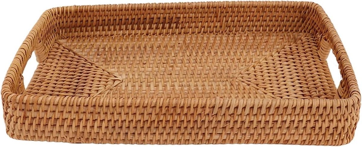 Rotan Dienblad Serveerschaal Mand Natuurlijk Rechthoekig Groot