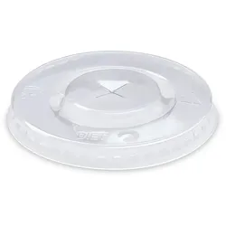 Deckel (rPET) mit Kreuzschlitz für Becher Ø90mm