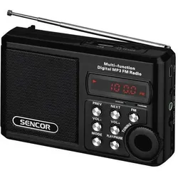 Sencor Srd 215 B Pocket Radio With Mp3, USB, Sd Card Lithuanian Lithium Battery Up To 10 Hours (FM), Radio, Schwarz