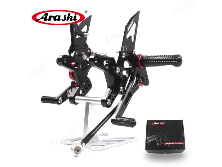 Repose-pieds réglables CNC Arashi V2.0 pour KAWASAKI NINJA ZX6R 2007-2008 ZX-6R ZX 6R 2007 2008