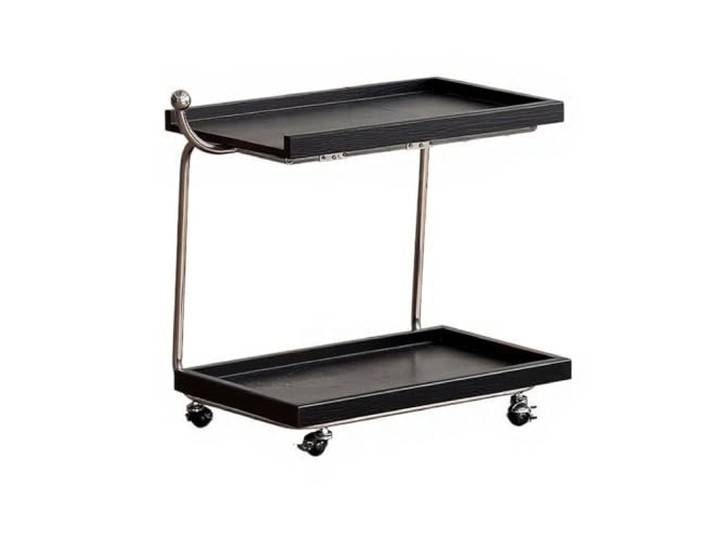 NIUHUAHUI Teetisch, Beweglicher Beistelltisch for Sofa, Freizeitwagen, rollbarer Aufbewahrungsständer, Nachttisch-Kaffeetisch(Black)