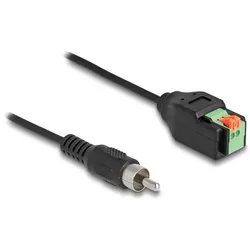 DeLOCK Kabel Cinch Stecker zu Terminalblock Adapter mit Drucktaster 15 cm