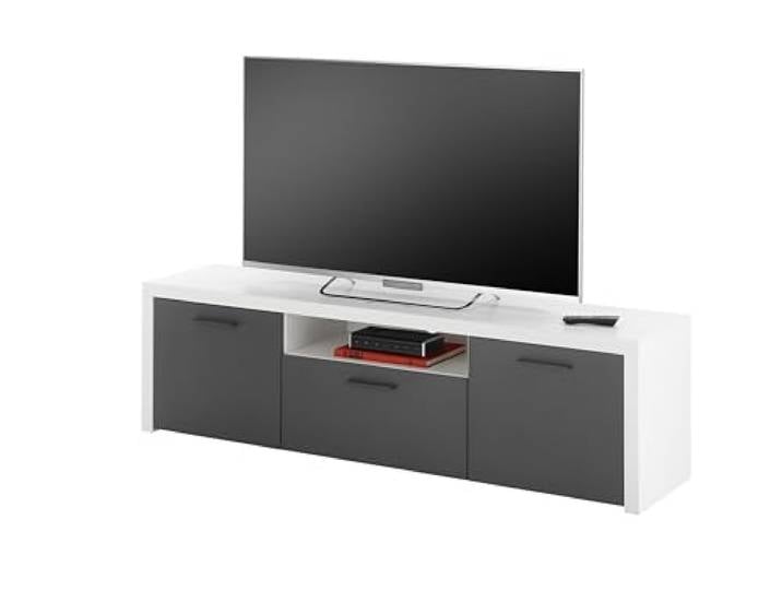 möbelando TV-Board >Modica< in Weiß - 160x46x38cm (BxHxT)