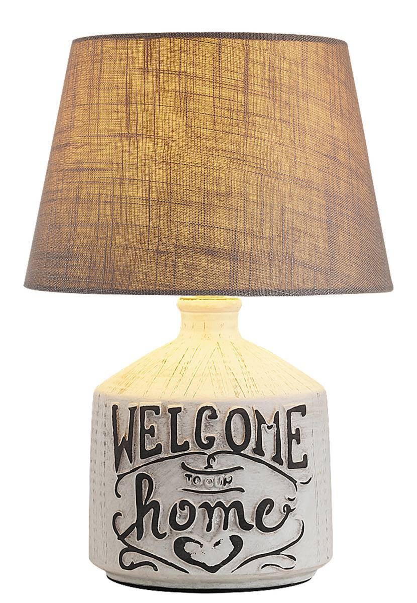 Rabalux PETRA Tafellamp voor woonkamer en slaapkamer, Beige en Grijs, Keramiek en Textiel