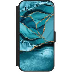 Nivocase Klapphülle für Apple iPhone 17e Handyhülle aus Kunst Leder NIVOflip schwarz Edelstein Glitzer Look (Apple iPhone 17e), Smartphone Hülle, Schwarz