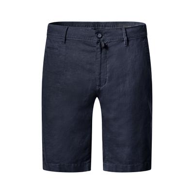 Chinohose PIERRE CARDIN "Pierre Cardin Shorts Strasbourg", Herren, Gr. 35, N-Gr, blau (salute), Obermaterial: 55% Leinen LI. 45% Baumwolle CO., uni, regular fit, Hosen Chinohose, im regular fit