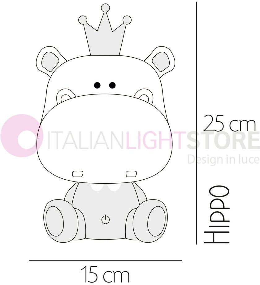Dreamland Hippo Lampada Led Da Cameretta Ippopotamo Verde