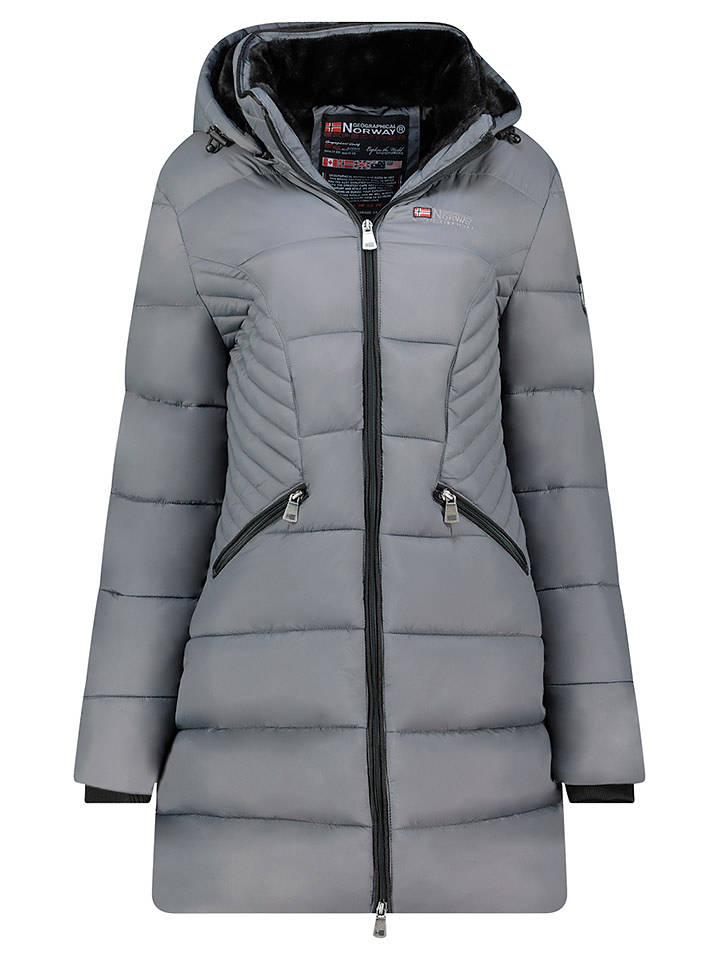 Geographical Norway Wintermantel "Bee" in Grau - S
