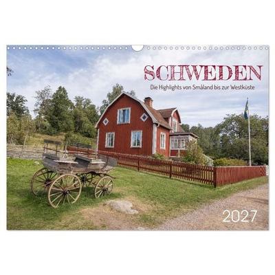 Schweden - Die Highlights von Småland bis zur Westküste (Wandkalender 2027 DIN A3 quer), CALVENDO Monatskalender