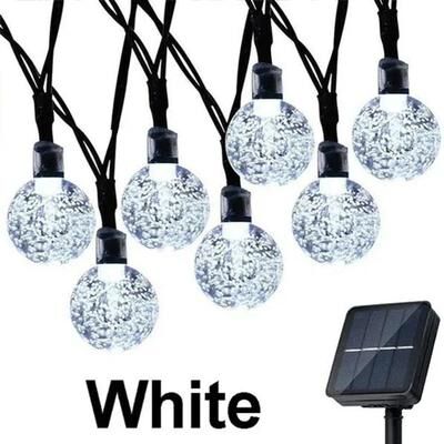 Inspired Living CrystalGlow Solar String Lights Outdoor Waterproof Solar Fairy Lights With 8 Lighting Modes white 30led(6.5m)