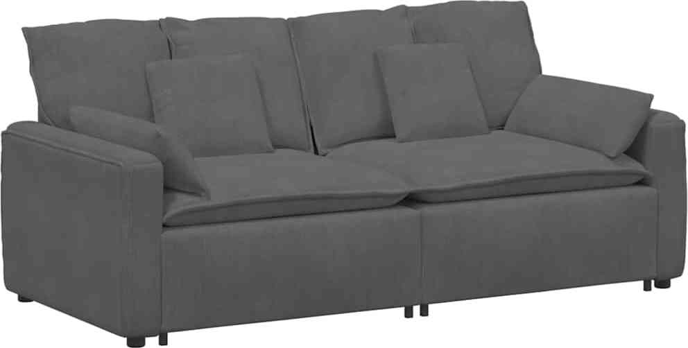Modulares Sofa mit Kissen Dunkelgrau