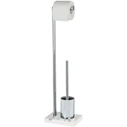 WENKO Stand WC-Garnitur Mod. Noble White, mit Chrom-Applikation