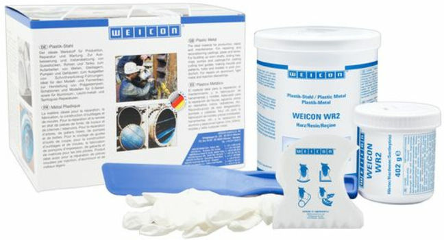 WEICON WR2, mineralisch gefülltes Epoxidharz-System für Reparatur und Spaltausgleich, 2 kg, anthrazit (10350020)