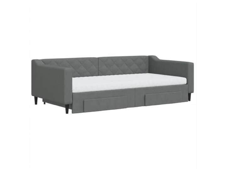 KTHLBRH Bettgestell Eiche Schwarz 120 x 190 cm Spanplatte 6 Fächer, Lattenrost aus Sperrholz, Kiefer, Bettgestell mit Stauraum