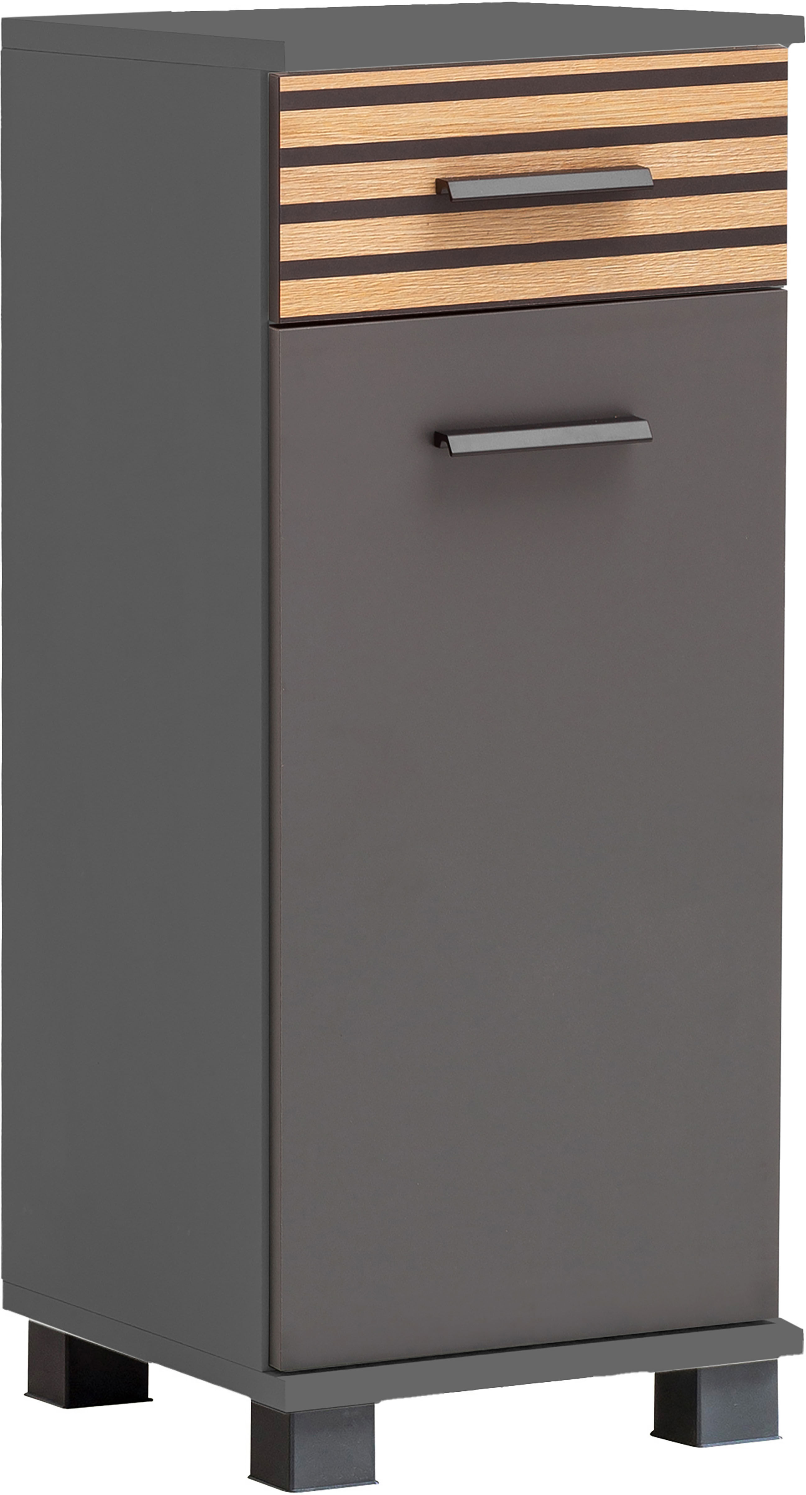 Unterschrank WELLTIME "Katta, Unterschrank, Made in Germany, B: 30 cm", schwarz (anthrazit, akustikprint), B:30,3cm H:75,3cm T:32,6cm, FSC-zertifizierter Holzwerkstoff, Schränke, Unterschrank, Solide Verarbeitung - Dieses Produkt ist in Deutschland gefert