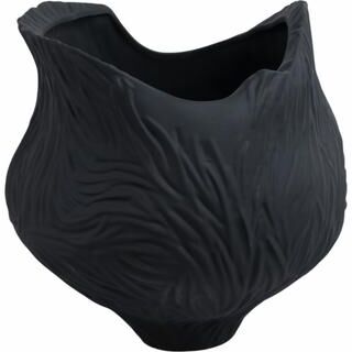 Sagebrook Home Trevino 3D Printed Porcelain Vase, Black