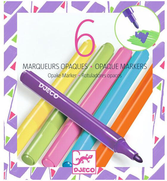 5 marqueurs opaques Années 80 - Djeco