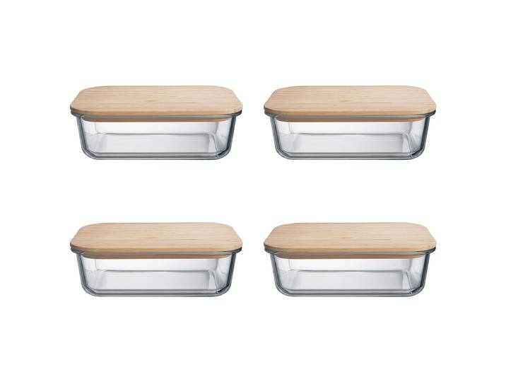 Lunchbox HELLO LUNCH 4er-Set 17 x 7 x 22cm Durchsichtig/Durchsichtig