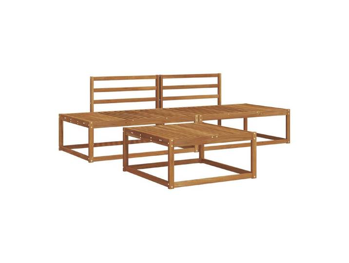 vidaXL Sofaelement Outdoor-Sofagarnitur Massivholz Natur