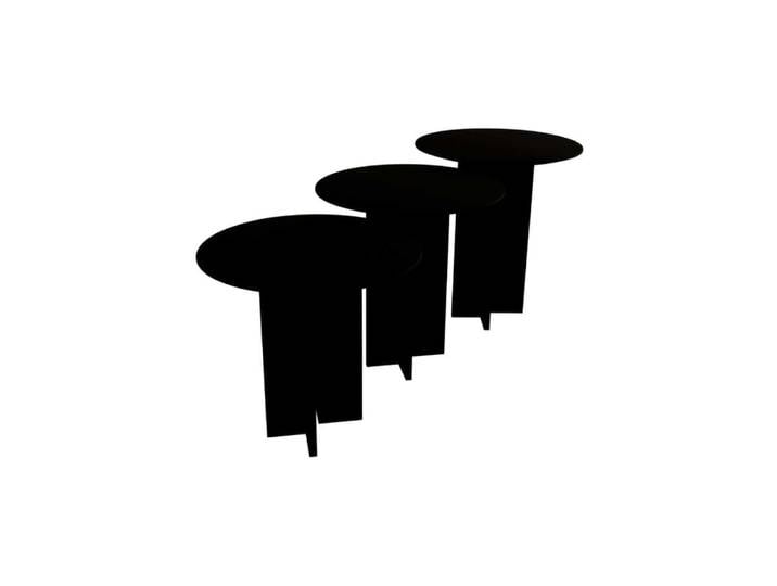 Ensemble de 3 tables d'appoint leo noir