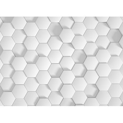 Fototapete LIVING WALLS "Designwalls Honeycomb 1", weiß, B:3,5m L:2,55m, Vlies, Tapeten, Vlies, Wand, Schräge, Decke