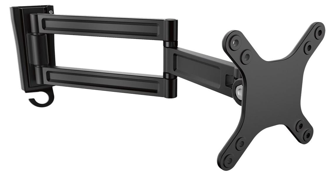 StarTech.com Monitorarm voor wandmontage, twee scharnieren, geschikt voor VESA-monitoren en televisies tot 27 inch (max. 15 kg), aluminium