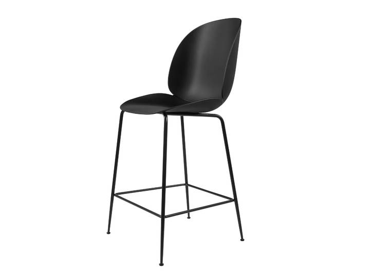 GUBI Beetle Barstuhl Kunststoff schwarze Beine Schwarz