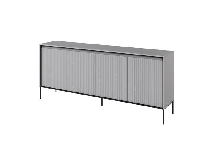 Vier­türige Kommode Trend niedrig 193 cm mit LED Grau