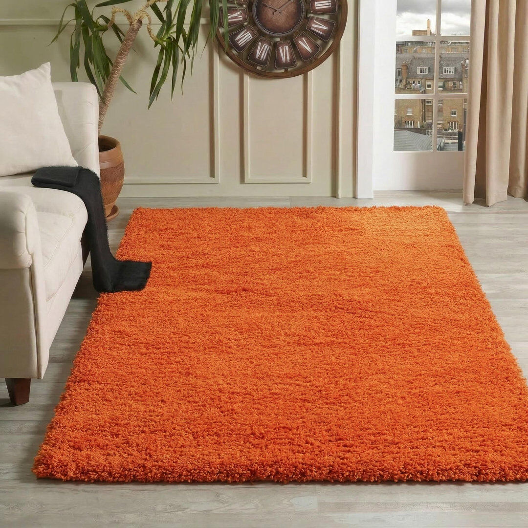 Hashtag Home Esterly Orange Shaggy Rug Orange Rectangle 120 x 170cm