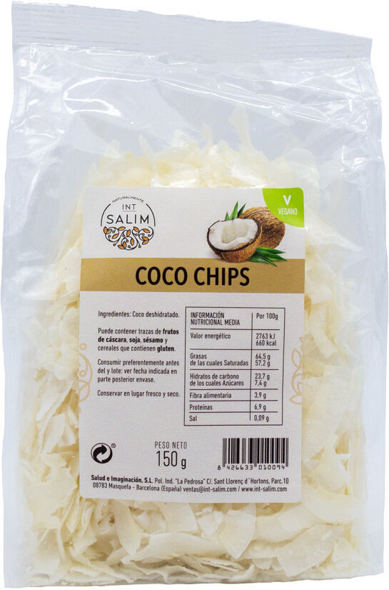 INT-SALIM Kokosnuss-Chips aus getrockneten Früchten 150 gr