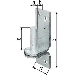GAH Alberts Kloben DI auf Platte 20x20mm TZN - 311308