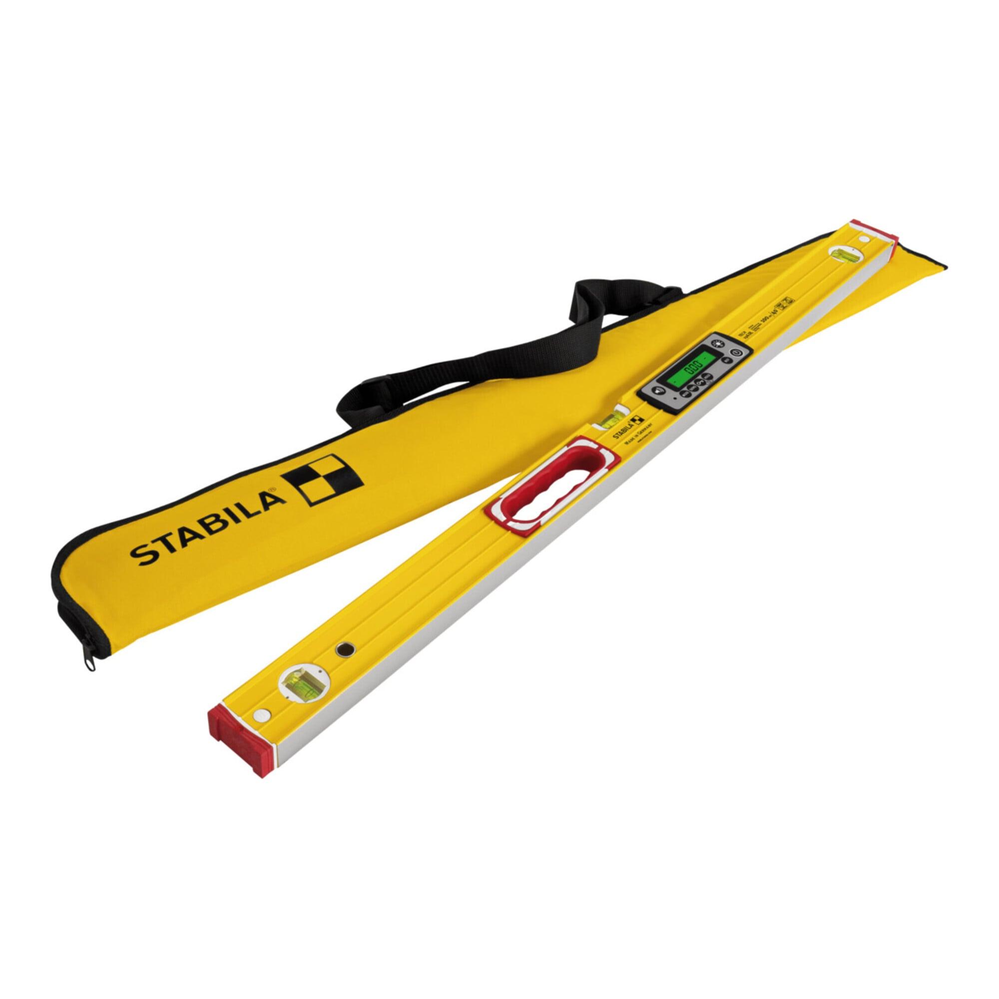 STABILA Digitale Wasserwaage TECH 196 DL, 100 cm, wasser- und staubdicht nach IP 67, 2 Digital-Displays, kalibrationsfrei, Anzeige-Modi: °, %, mm/m, i (19827)