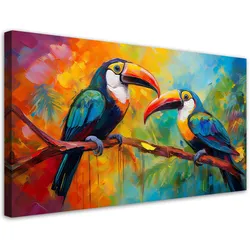 LEINWANDBILD Tukan Bunte tropische Vögel 80x40cm