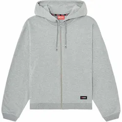 DIESEL Herren Sweatjacke mit Kapuze - JOY-D-CORE, Baumwolle, einfarbig Grau / L