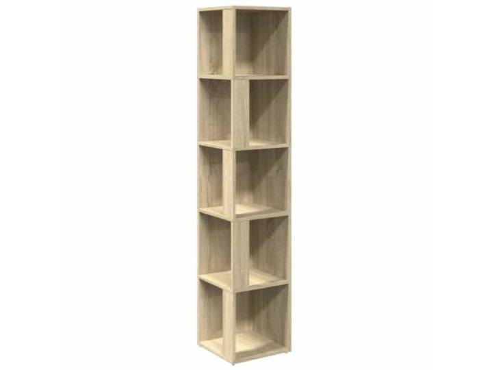 Eckschrank aus Verbundholz, 33 x 33 x 164,5 cm, 5 Fächer, Finish Elegantes Eckregal, vielseitige Aufbewahrung für Bücher und Dekoration, stabile Konstruktion, einfache Pflege, platzsparend