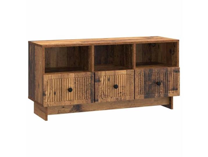 KTHLBRH TV-Schrank aus Holz 102 x 34,5 x 50 cm aus Holz 3 Schubladen, Beine 10 cm, max. Gewicht 60 kg, Vintage-Stil, Wohnzimmer, Holz, Stauraum