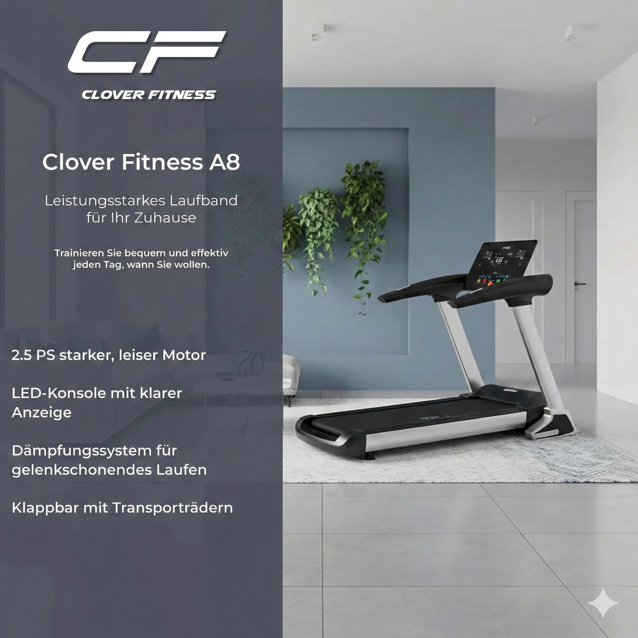 T800 Laufband klappbar - 12,8 km/h, Bluetooth, LCD-Display, 5-Zonen-Dämpfung, Fitnessgerät für Zuhause - leise & platzsparend