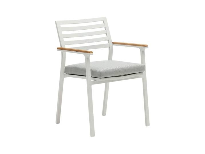 Hochwertiger Outdoor Stuhl „Bonny“ mit Armlehnen Teakholz / Weiss Kave Home