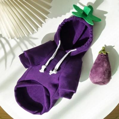 Uplifted Goods Plush Cartoon Fruit Pet Winter Fleece eggplant xxl