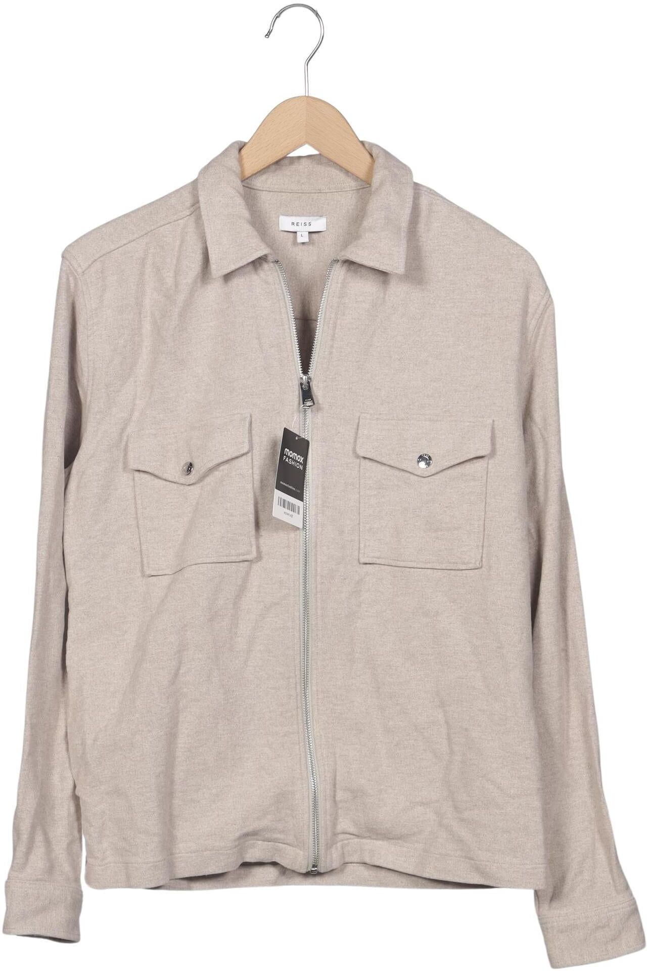 Reiss Herren Jacke, Beige, Gr. L, Baumwolle - Second Hand