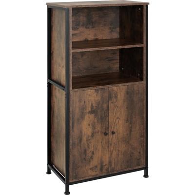 tectake Highboard Doncaster 60x38x125cm Industrial Holz Dunkel, Rustikal