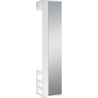 Garderobenpaneel BYLIVING "Ben", weiß, B:40cm H:184cm T:35cm, Holzwerkstoff, Melamin, Garderobenpaneele, Garderobenpaneel, Breite 40 cm, mit Spiegel und Kleiderstange
