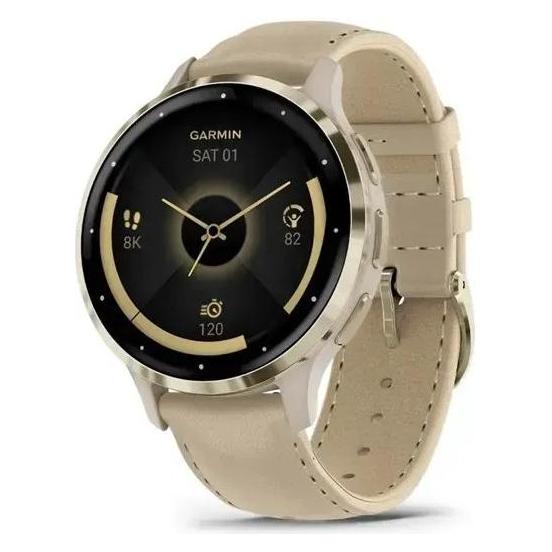 Garmin Venu 3S (41 mm, Edelstahl, Kunststoff, Polymer, Gold, Grau, ohne SIM) (010-02785-55)