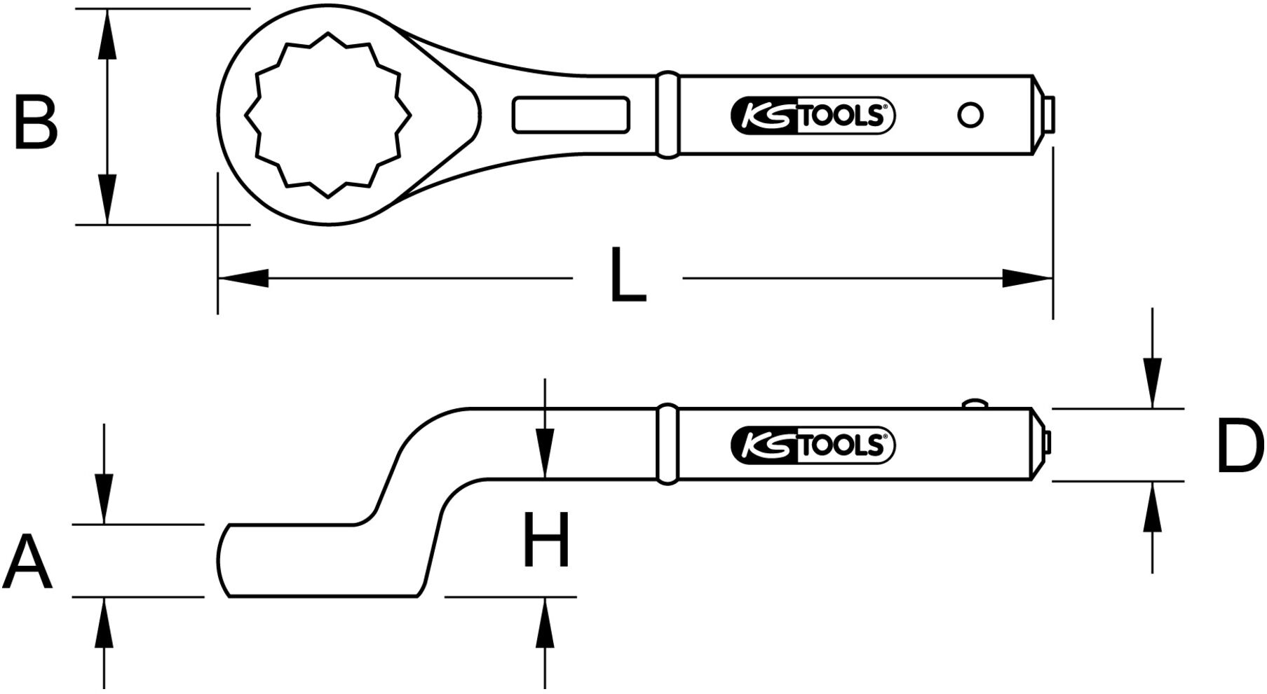 KS Tools BRONZEplus Zugringschlüssel 22 mm (963.8013)