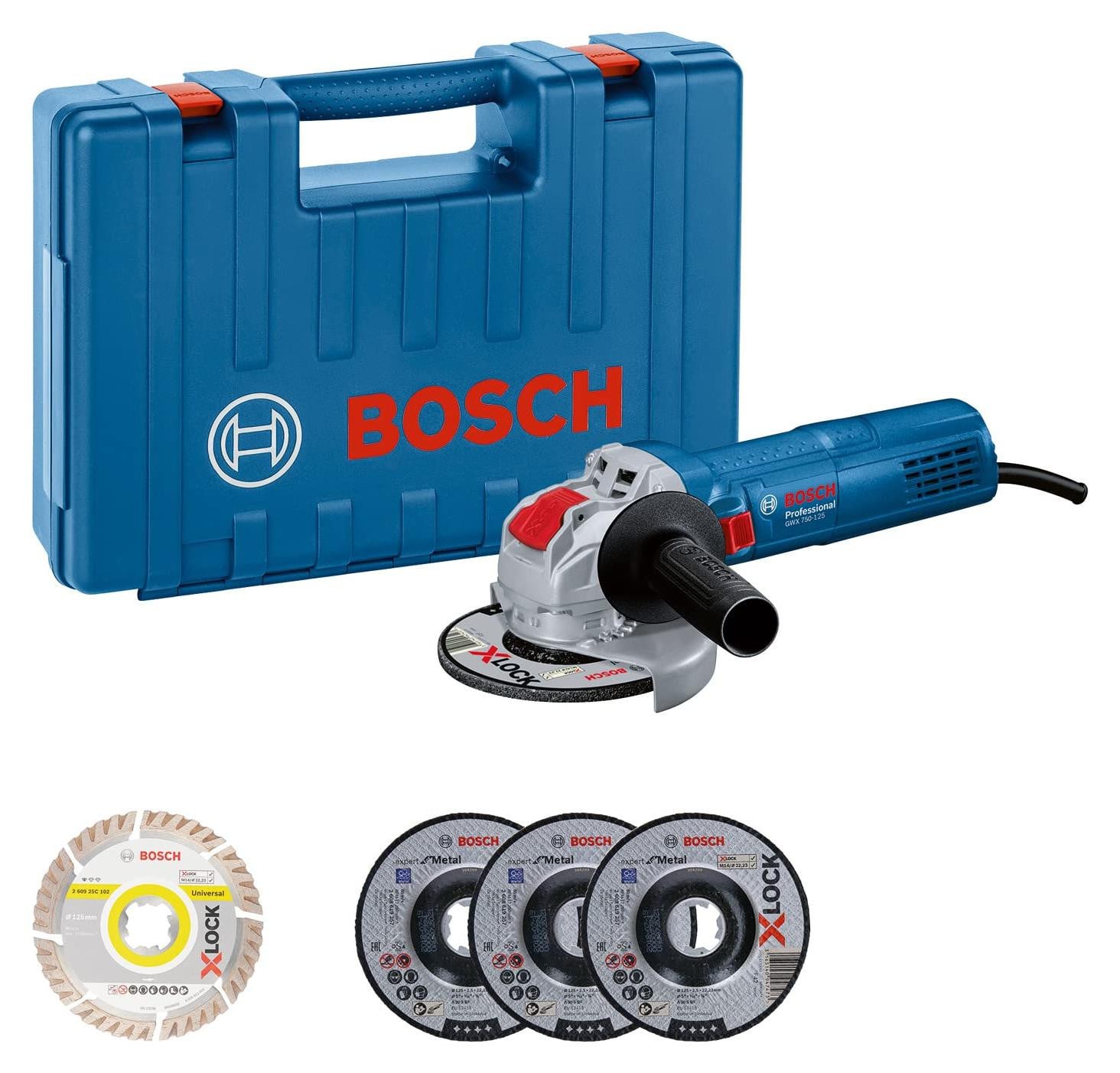 Bosch Professional PRO haakslijpmachine GWX 750-125 met X-LOCK