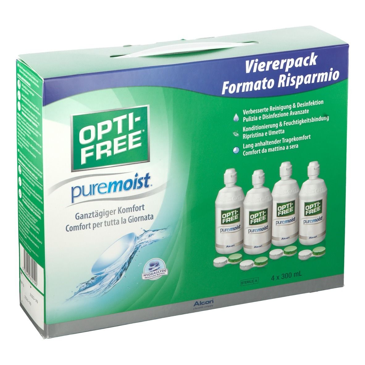 Opti-Free PureMoist Multifunktions-Desinf.Lsg. 4x300 ml Lösung
